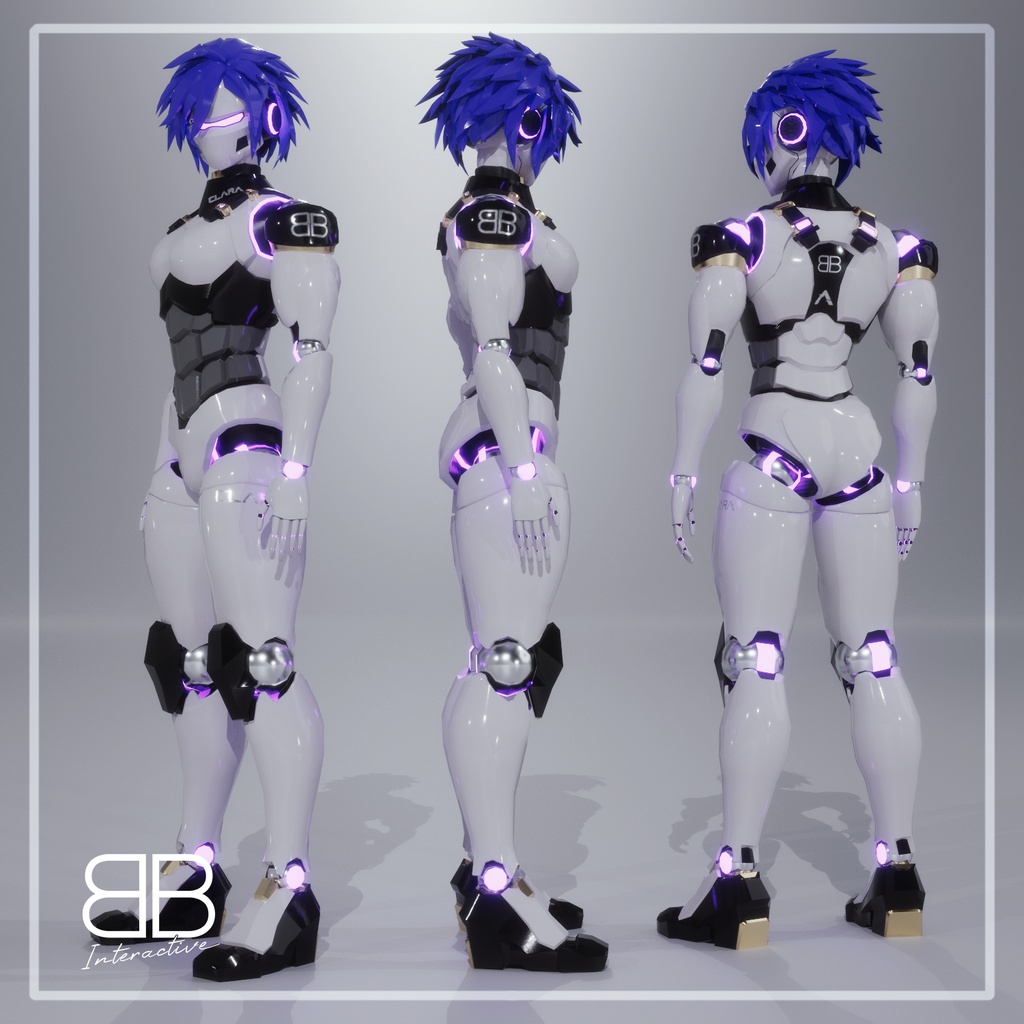 【オリジナル3Dモデル】 CLARA M2 Male FREE Robot Avatar for VRChat