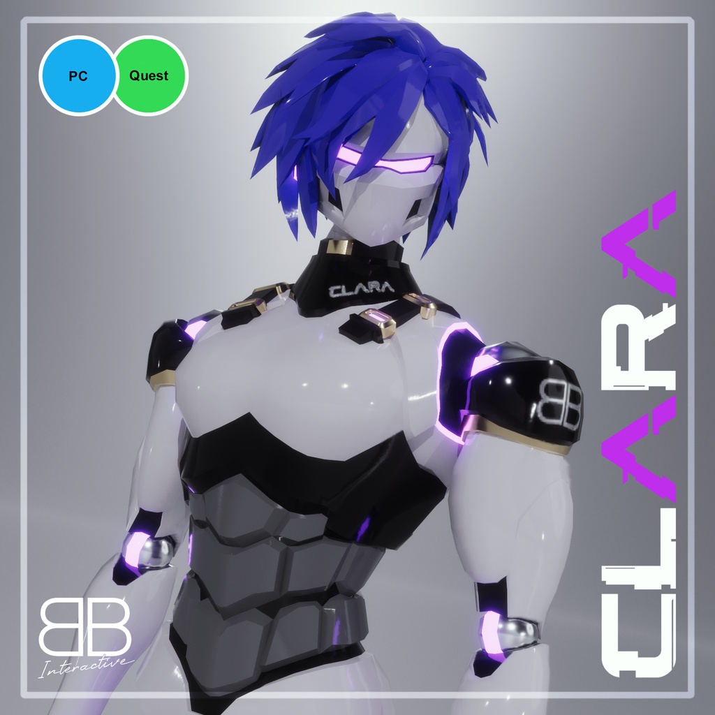 【オリジナル3Dモデル】 CLARA M2 Male FREE Robot Avatar for VRChat 