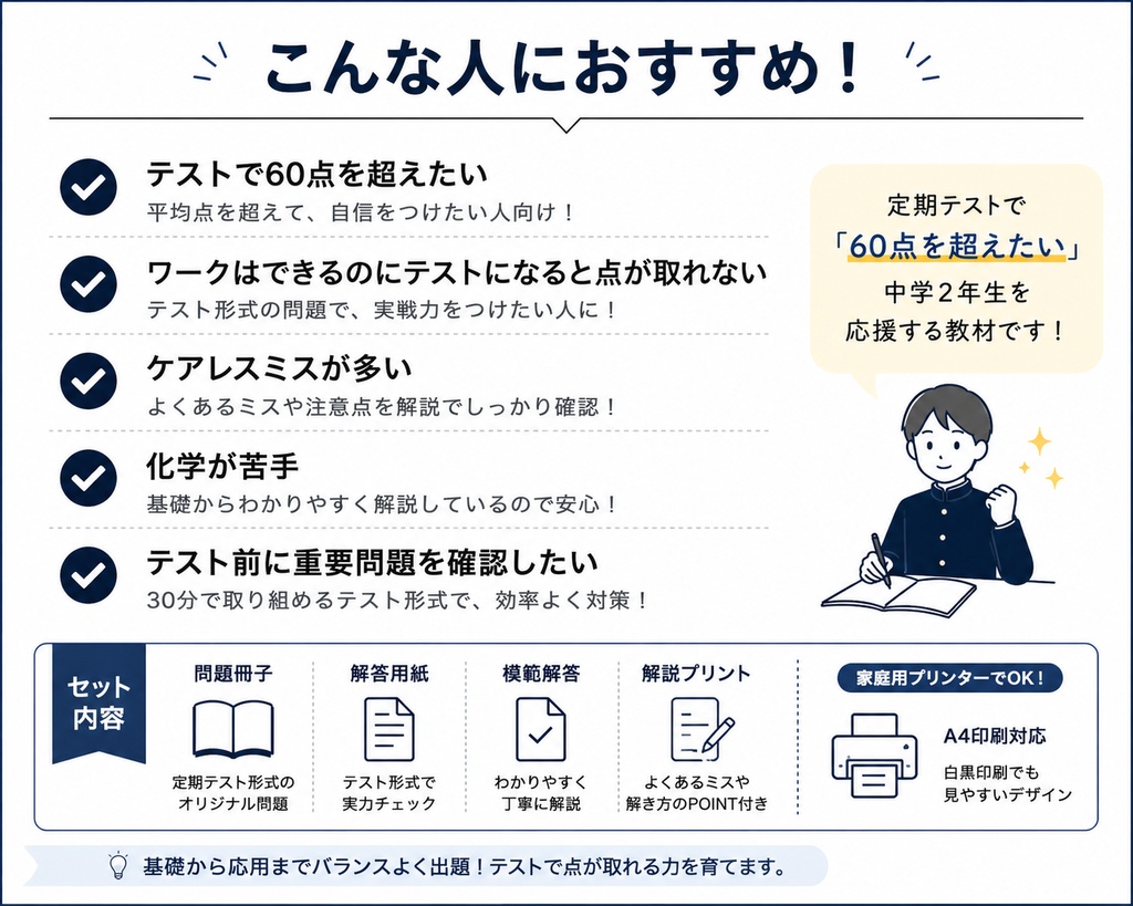 中2理科 定期テスト対策(化学①) <分解・化合・酸化>