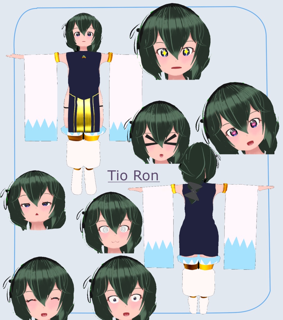 VRC想定「ティオ・ロン」3Dモデル(VRM同梱)