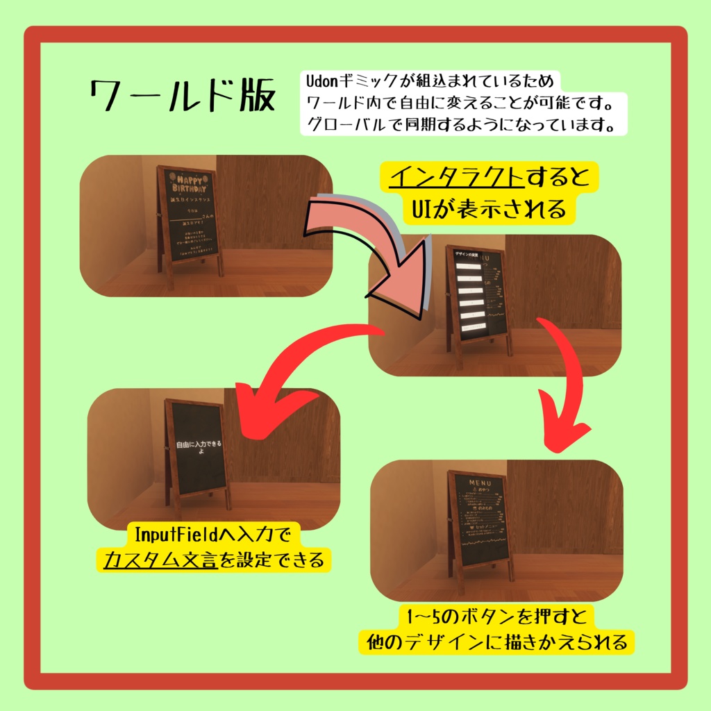 【無料あり】アバター用置ける看板 & ワールド用変えられる看板(VRChatアバター、ワールド向け)