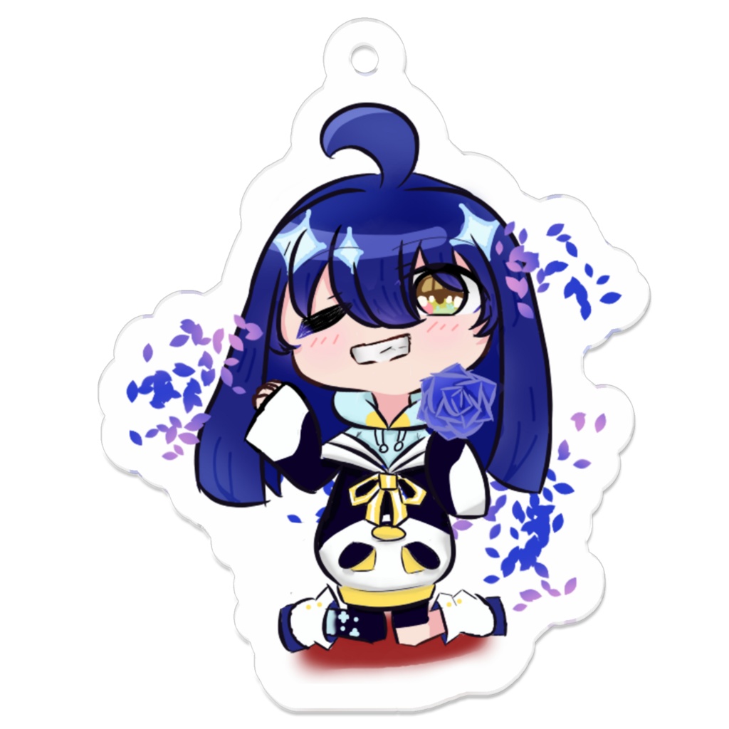 【花言葉シリーズ】青いバラと氷 文字なしバージョン