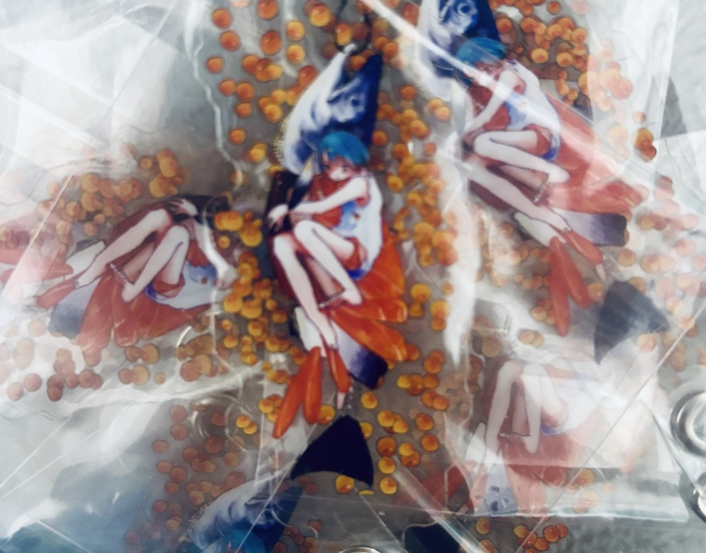 スマホショルダー 鮭と女の子