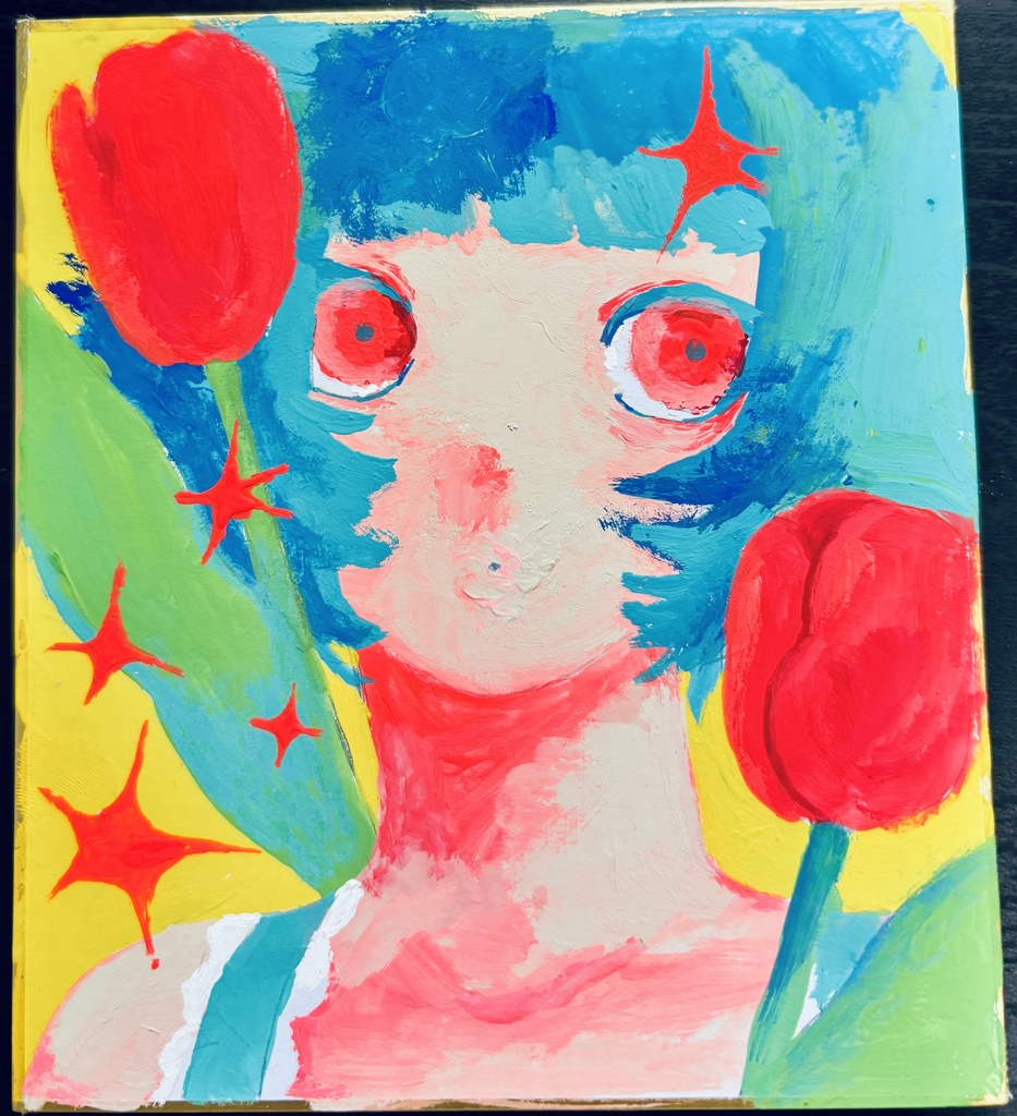 原画色紙  チューリップ