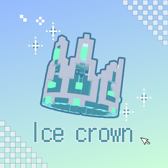 【VRChat想定】氷の王冠 / Voxel Ice Crown