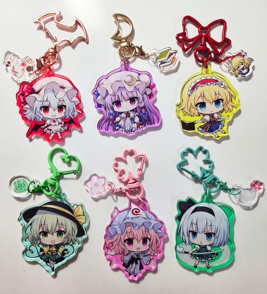 【東方】チャーム付きアクリルキーホルダー