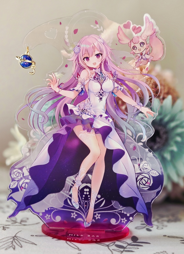 キュレネ&長夜月/ゆらゆらチャーム付き複層アクリルスタンド