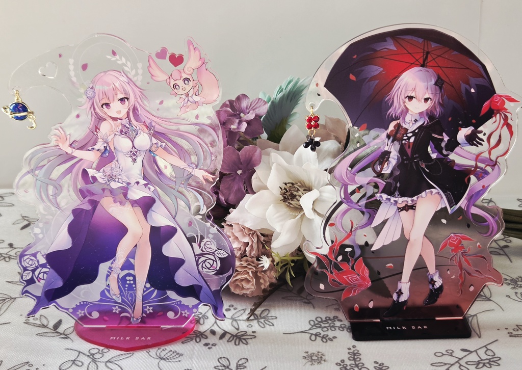 キュレネ&長夜月/ゆらゆらチャーム付き複層アクリルスタンド