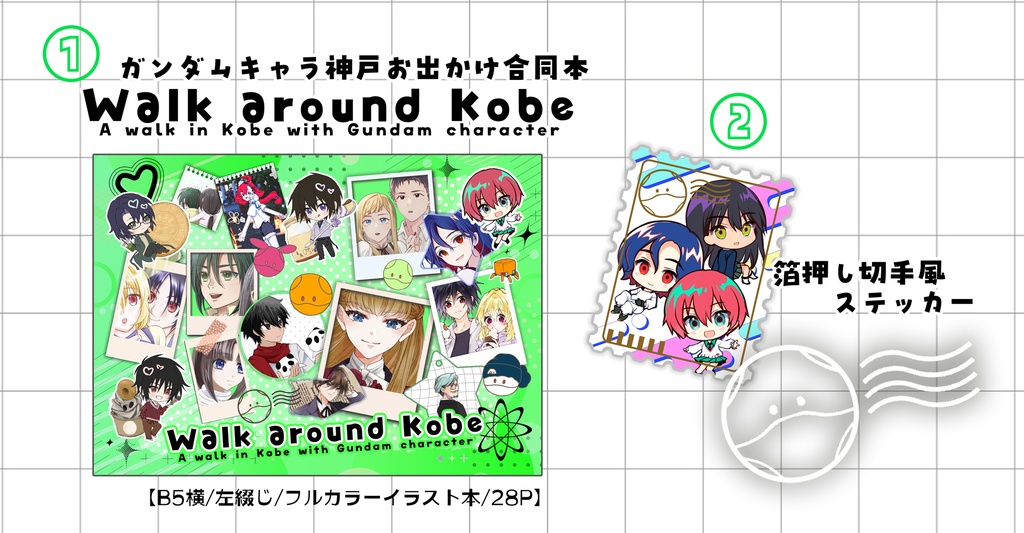 ガンダムキャラ×神戸お出かけ合同本「Walk around Kobe」