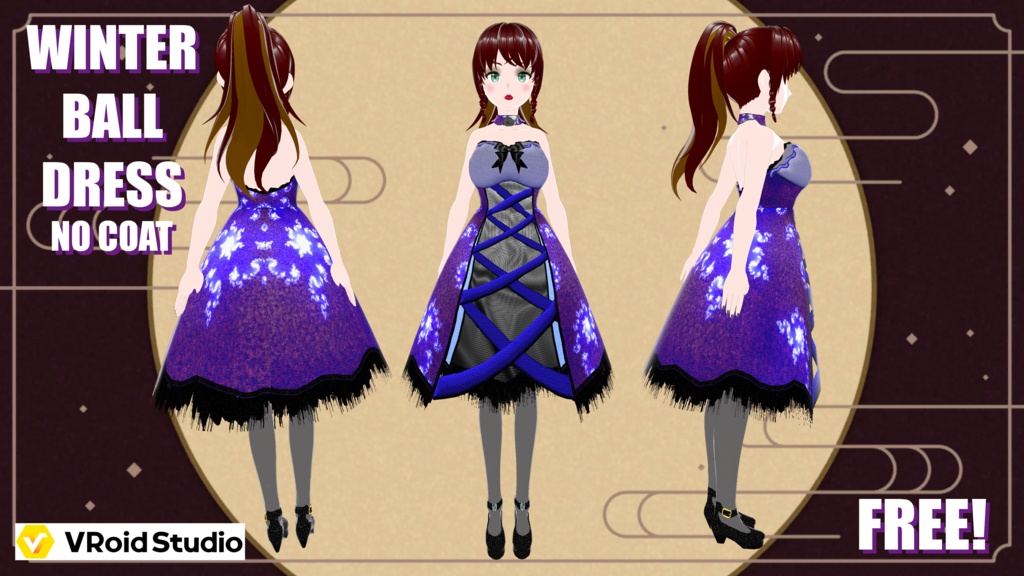 Winter Ball Dress - 2 Versions (With Coat & Without) - FREE!!!