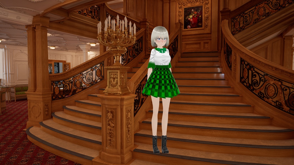 White & Green Dress w/ Green Bow - FREE!!!