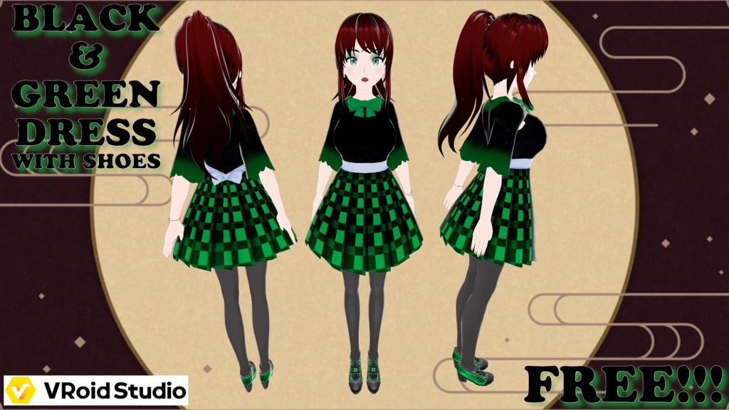 Black & Green Dress with Shoes - FREE!!!