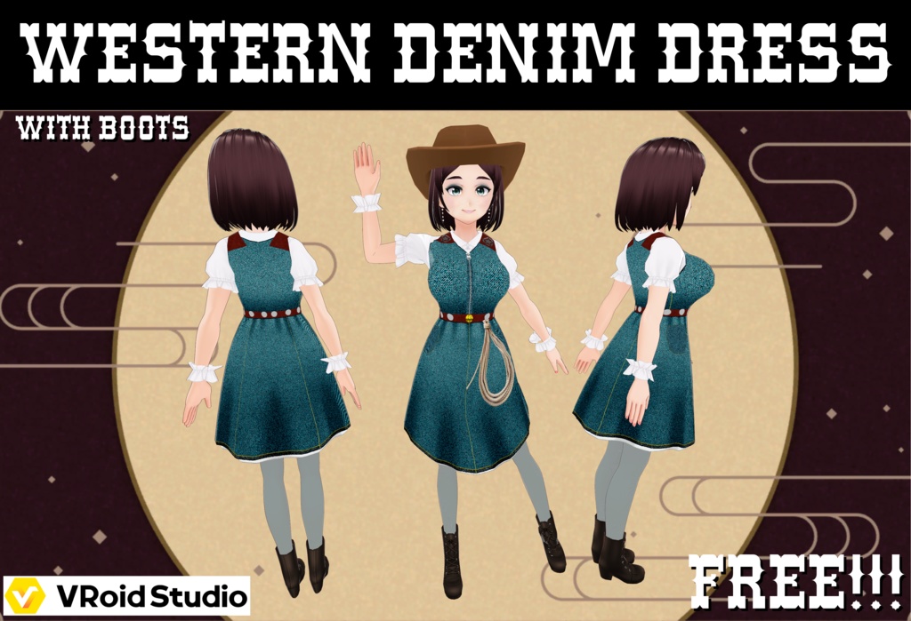 Western Denim Dress & Boots - FREE!!!