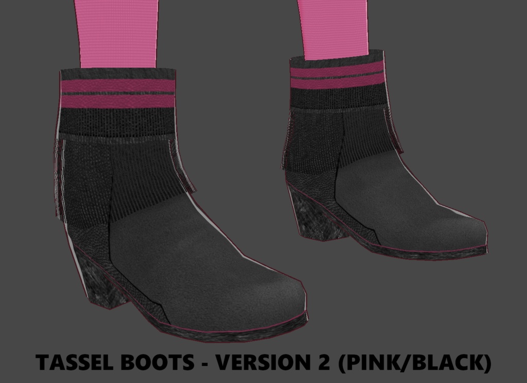 Tassel Boots - Version 2 (Pink/Black) - FREE!!!