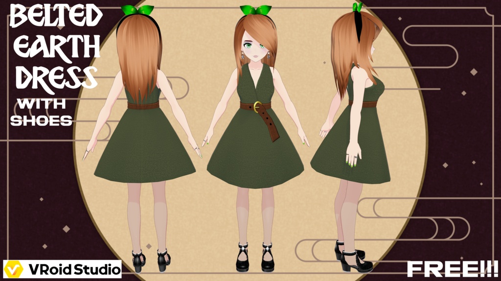 Belted Earth Dress - Outfit (6 Colors) - With Shoes - FREE!!!