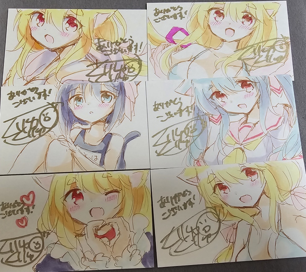 【スク水確定】直筆イラストカード