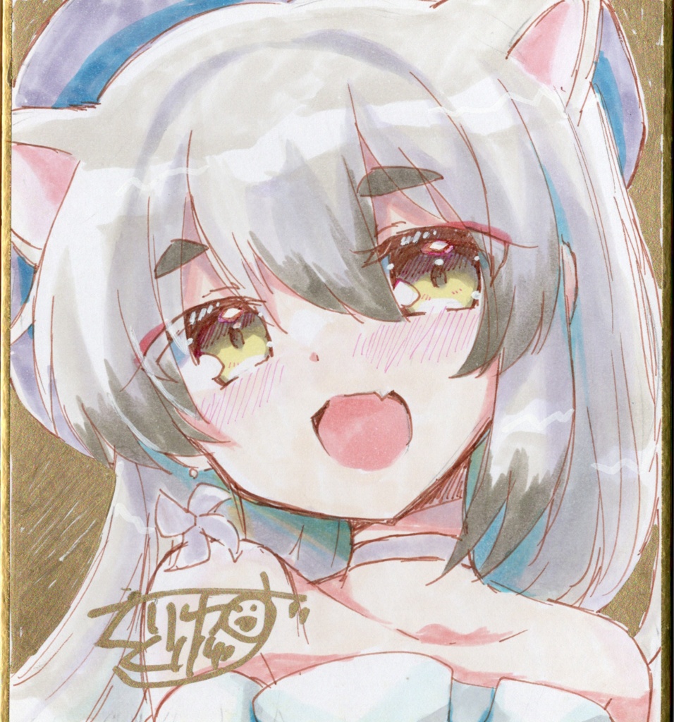 直筆色紙【千鳥ミチル】小色紙サイズ