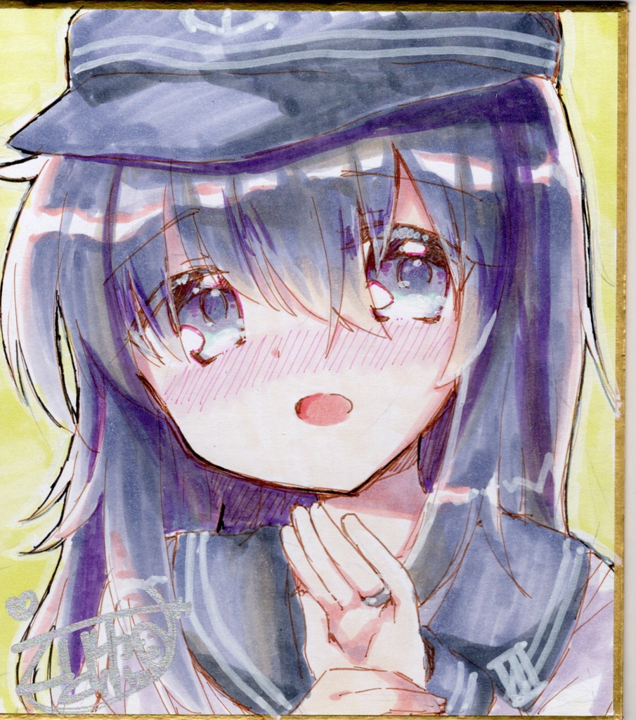 直筆色紙【ケッコン指輪暁ちゃん】小色紙サイズ