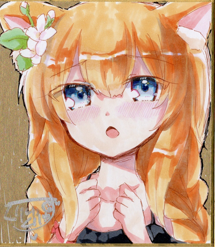 直筆色紙【水着マリー】小色紙サイズ