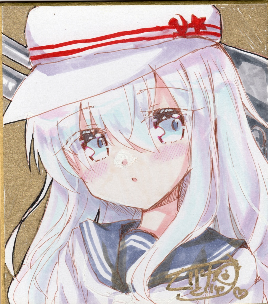 直筆色紙【艦これ/ヴェールヌイ】小色紙サイズ
