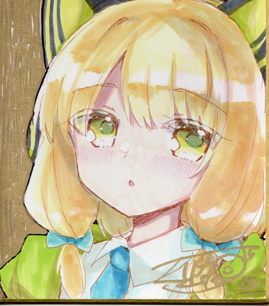 直筆色紙【才羽ミドリ】小色紙サイズ