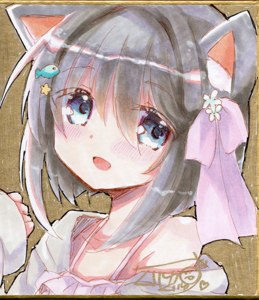直筆色紙【水着琴葉ちゃん】小色紙サイズ