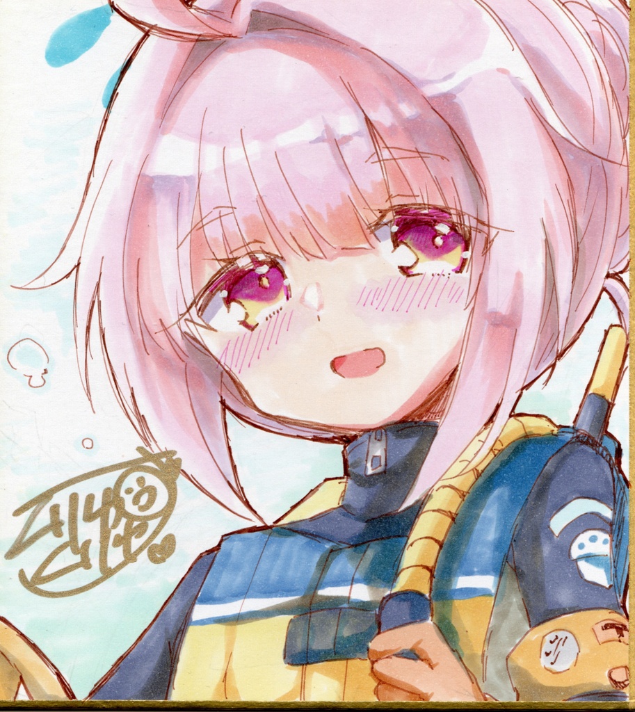 直筆色紙【ブルアカ/渡海ココロ】小色紙サイズ