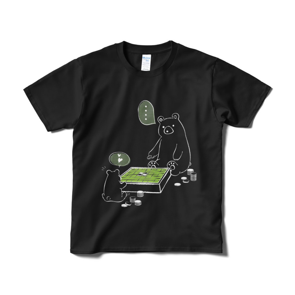 親子で白黒Tシャツ黒