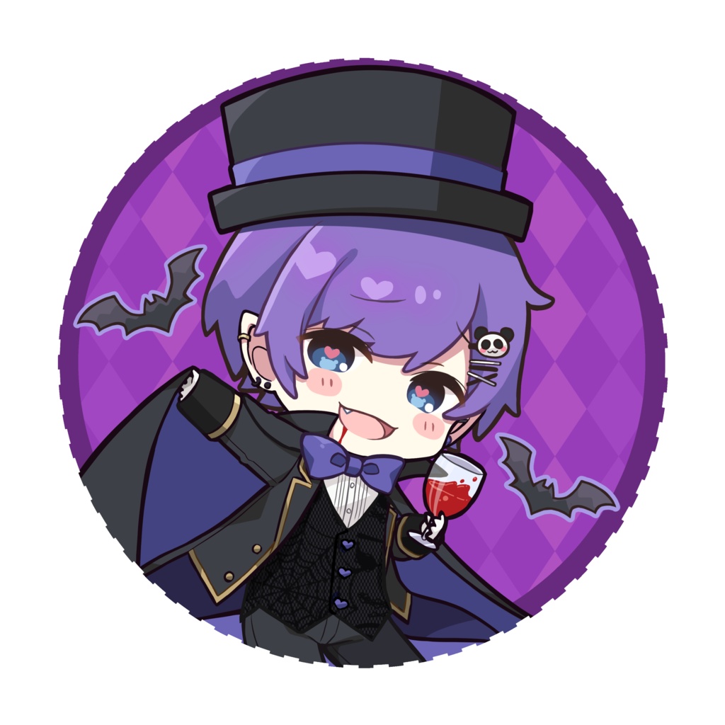 えーくん。デフォルメ缶バッジ　ハロウィン2022.ver