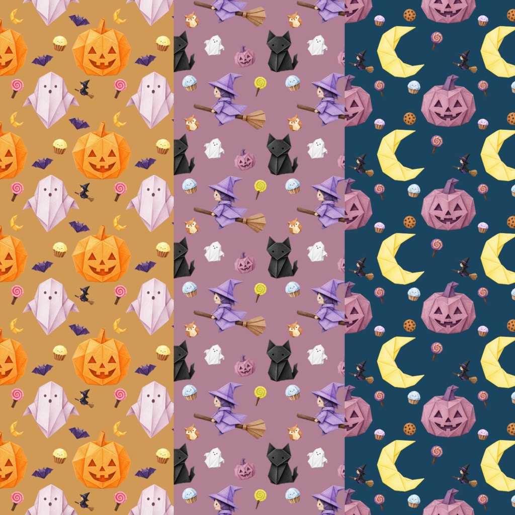ハロウィン デジタルペーパー 9枚セット | 背景素材