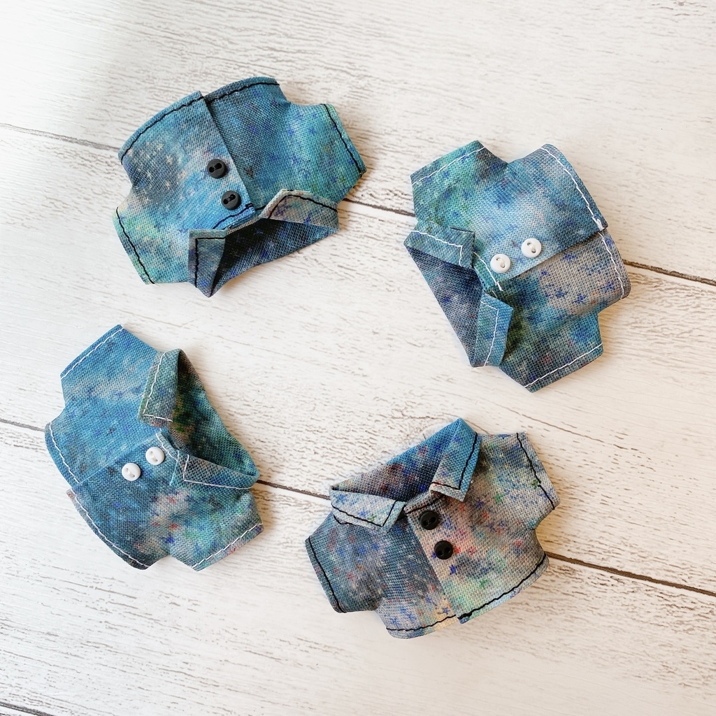 星空シャツ・リバーシブルバケットハット(10cmぬい・12cmぬい用)