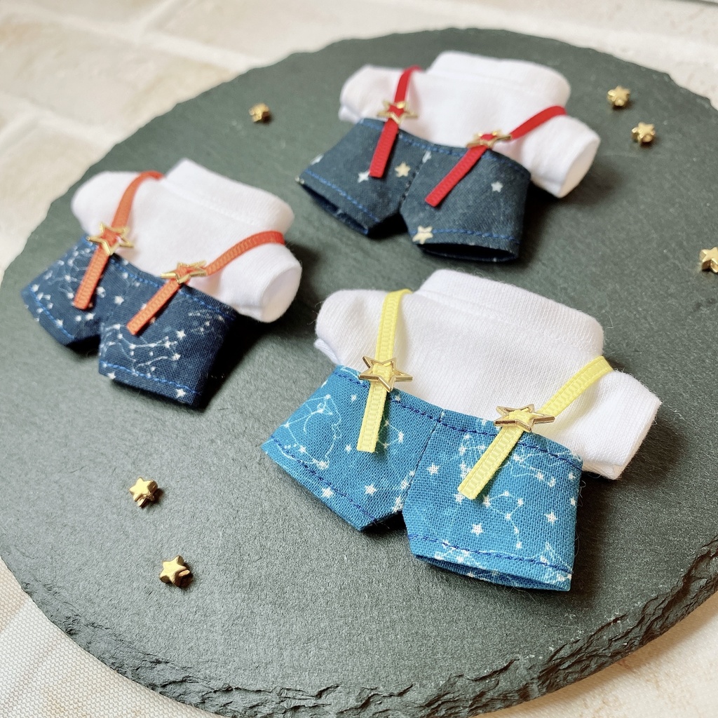 星のサスペンダーパンツセット(12cmぬい用)