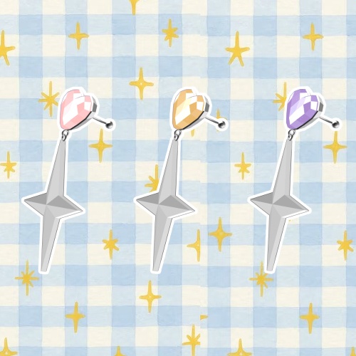 【無料】ハートと星のゆれピアス