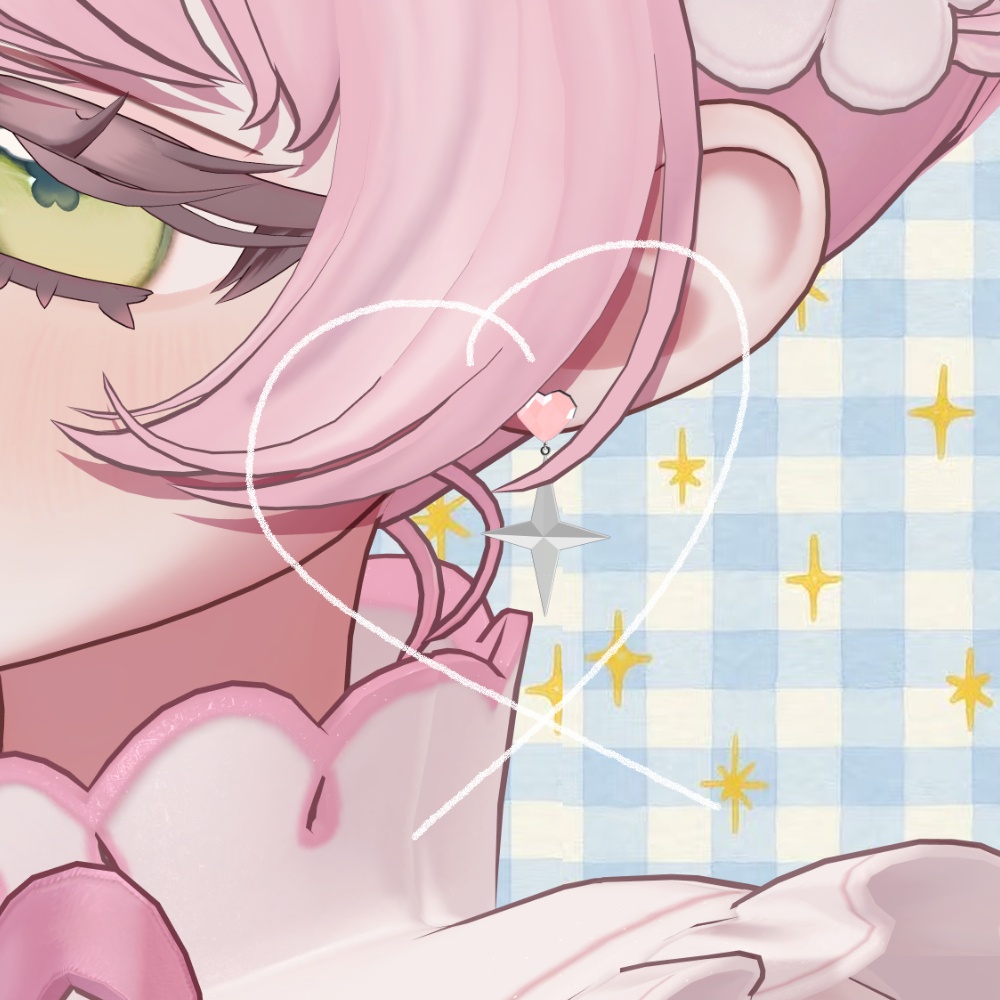 【無料】ハートと星のゆれピアス