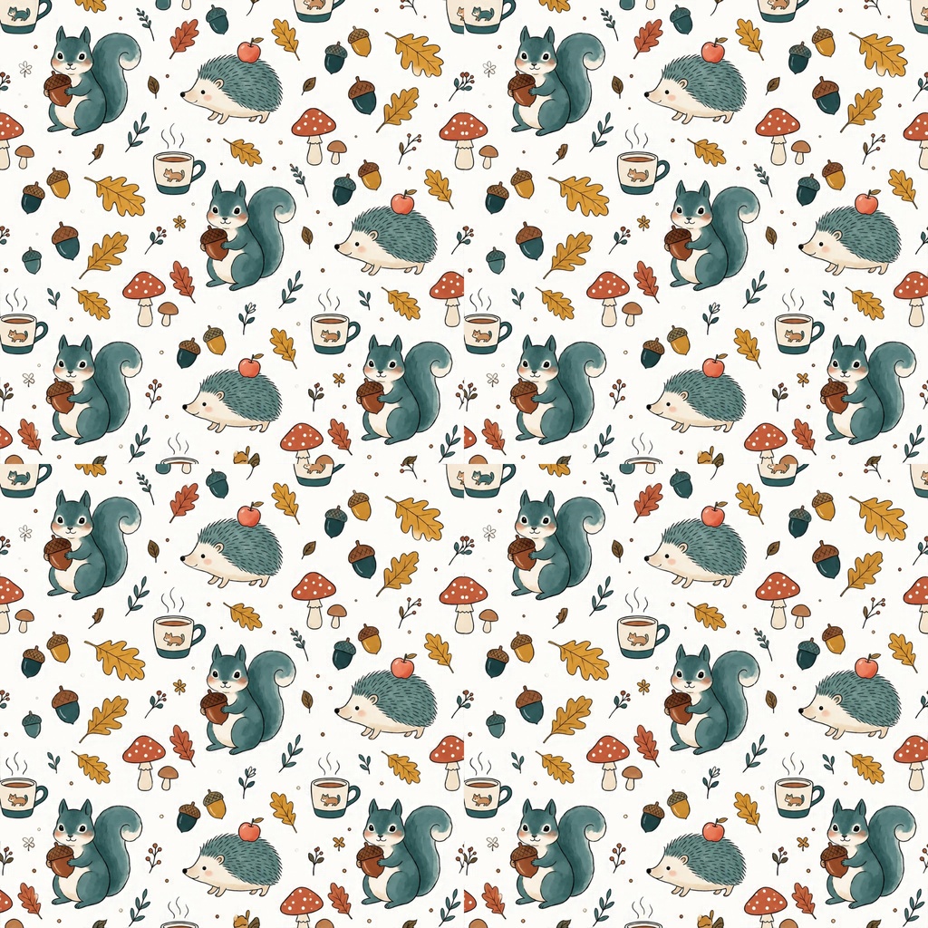 デジタルペーパー1「秋の森の動物たち」56詰め合わせ(2種×28パターン)