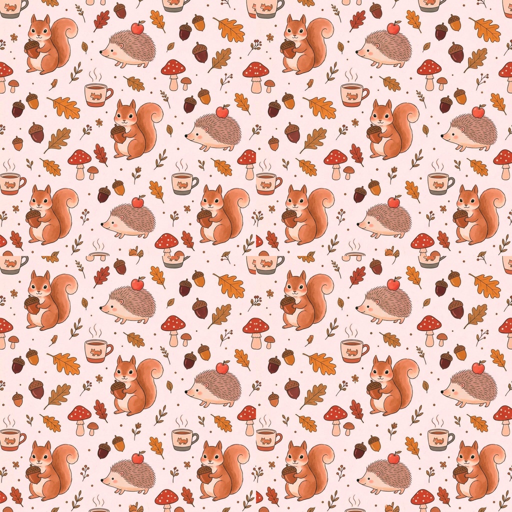 デジタルペーパー1「秋の森の動物たち」56詰め合わせ(2種×28パターン)