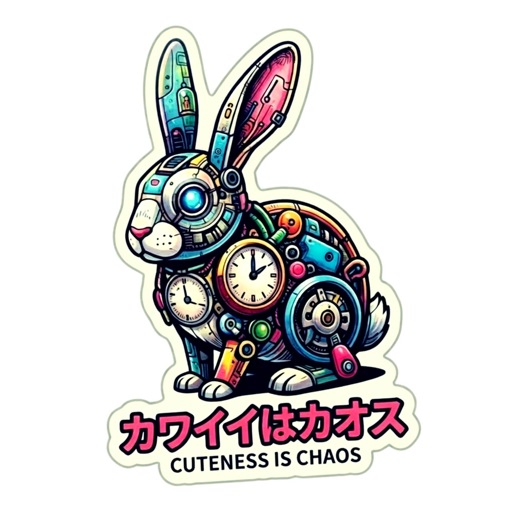 デジタルステッカー【全5種】サイボーグ動物たちの大人の本音ステッカー5種セットA