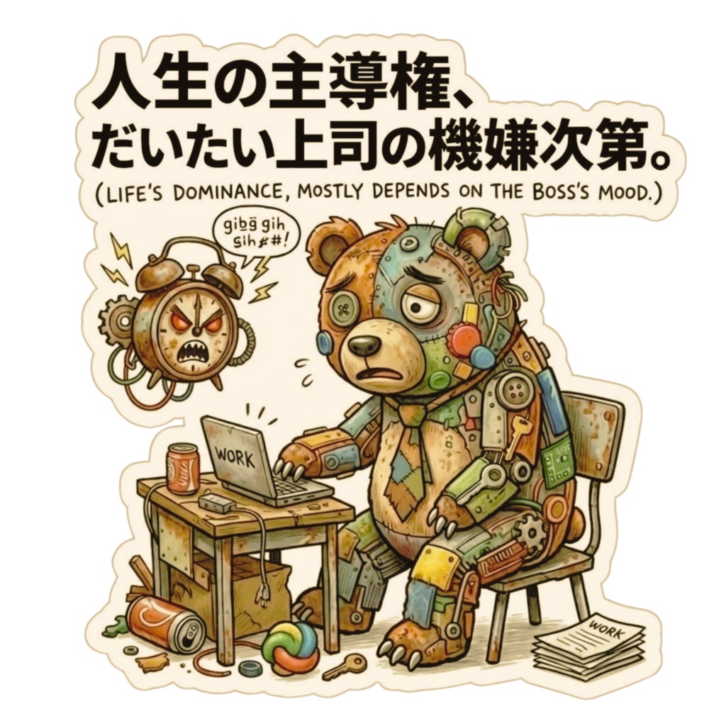 デジタルステッカー【全5種】サイボーグ動物たちの大人の本音ステッカー5種セットC
