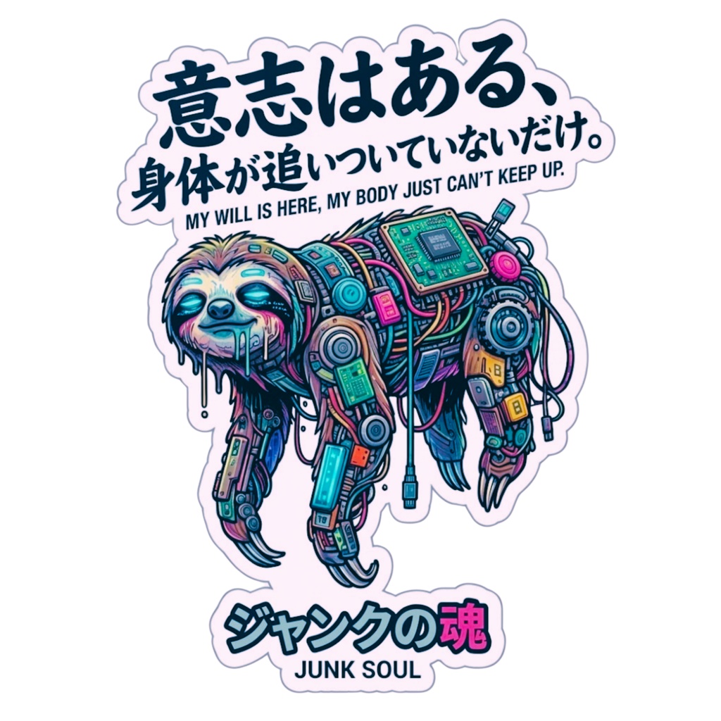 デジタルステッカー【全5種】サイボーグ動物たちの大人の本音ステッカー5種セットD