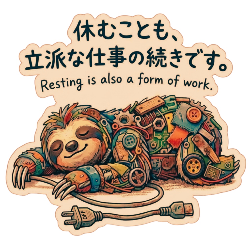 デジタルステッカー【全5種】サイボーグ動物たちの大人の本音ステッカー5種セットD
