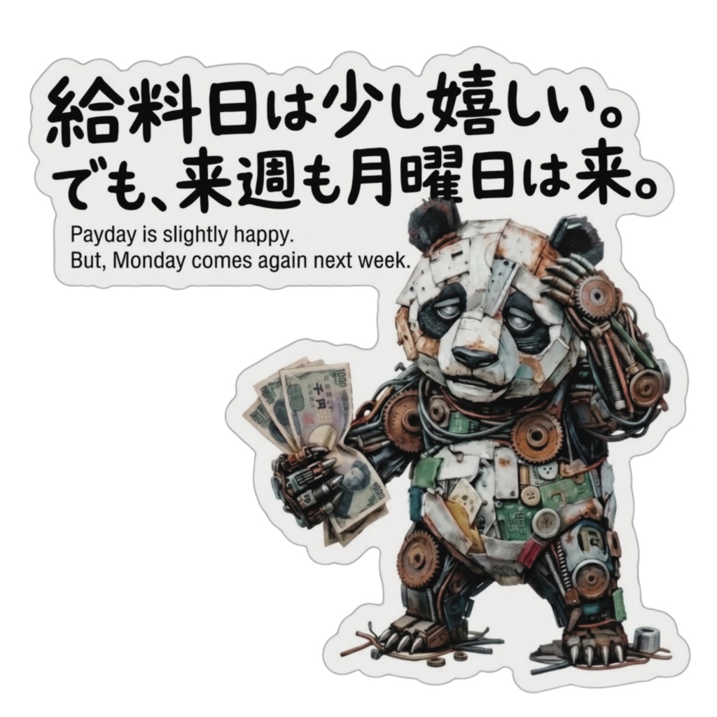 デジタルステッカー【全5種】サイボーグ動物たちの大人の本音ステッカー5種セットD