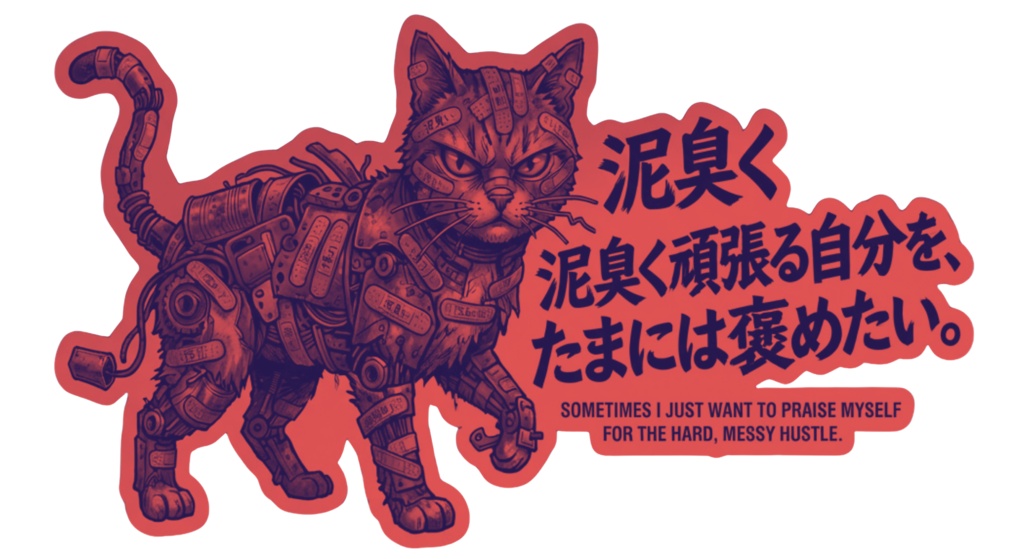 デジタルステッカー【全5種】サイボーグ動物たちの大人の本音ステッカー5種セットE