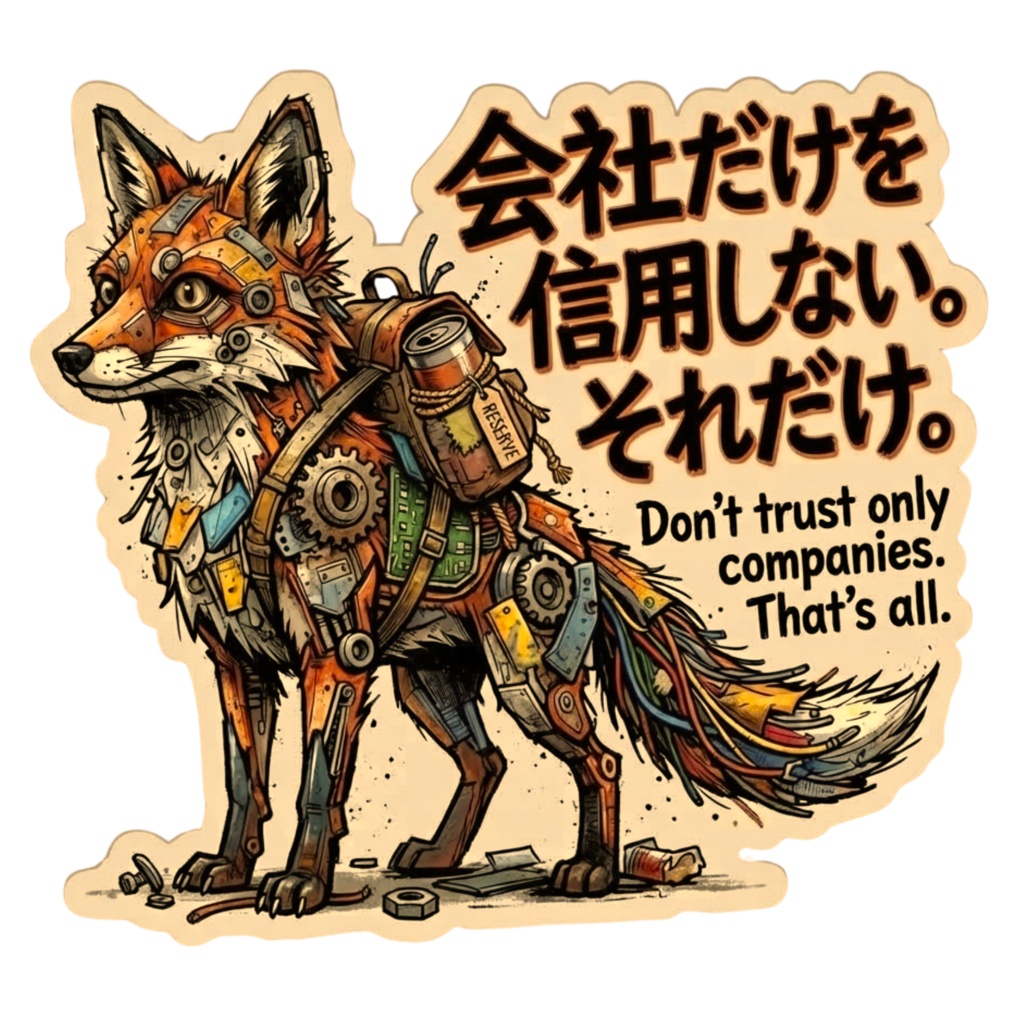 デジタルステッカー【全5種】サイボーグ動物たちの大人の本音ステッカー5種セットE