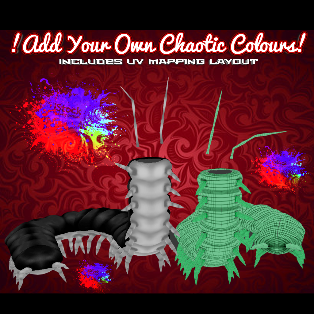 Bug Centipede Body Base [3D Model] - ChaoticFlipSide - BOOTH