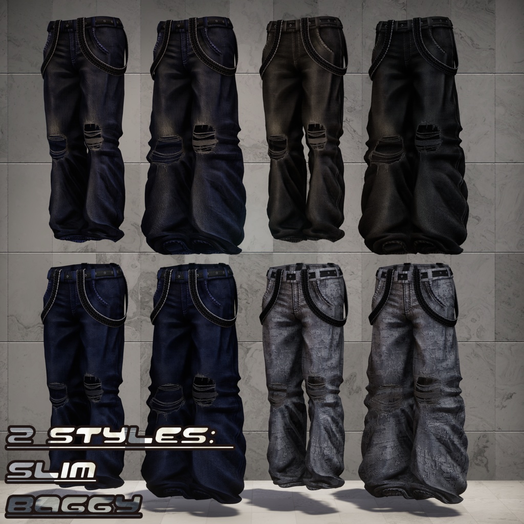 【6アバター対応】Ripped Jeans - ✨2nd Batch released✨ [More avatar support planned] 缩略图 4