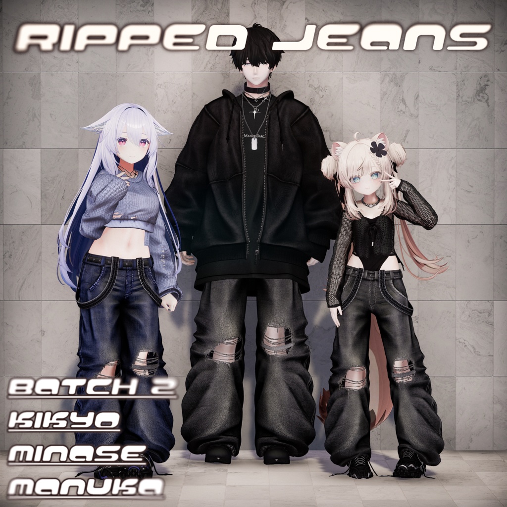 【6アバター対応】Ripped Jeans - ✨2nd Batch released✨ [More avatar support planned] 缩略图 2