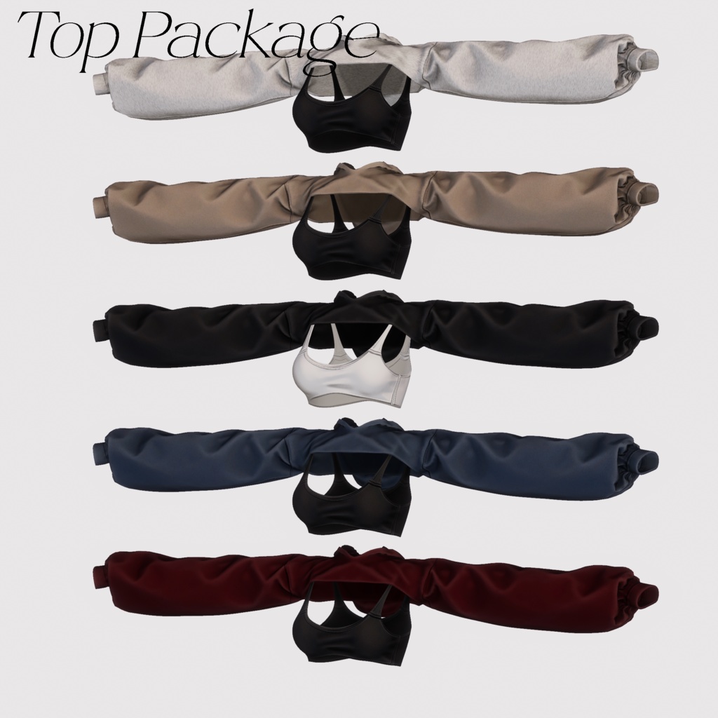 【3アバター対応】Crop hoodie & sweatpants combo