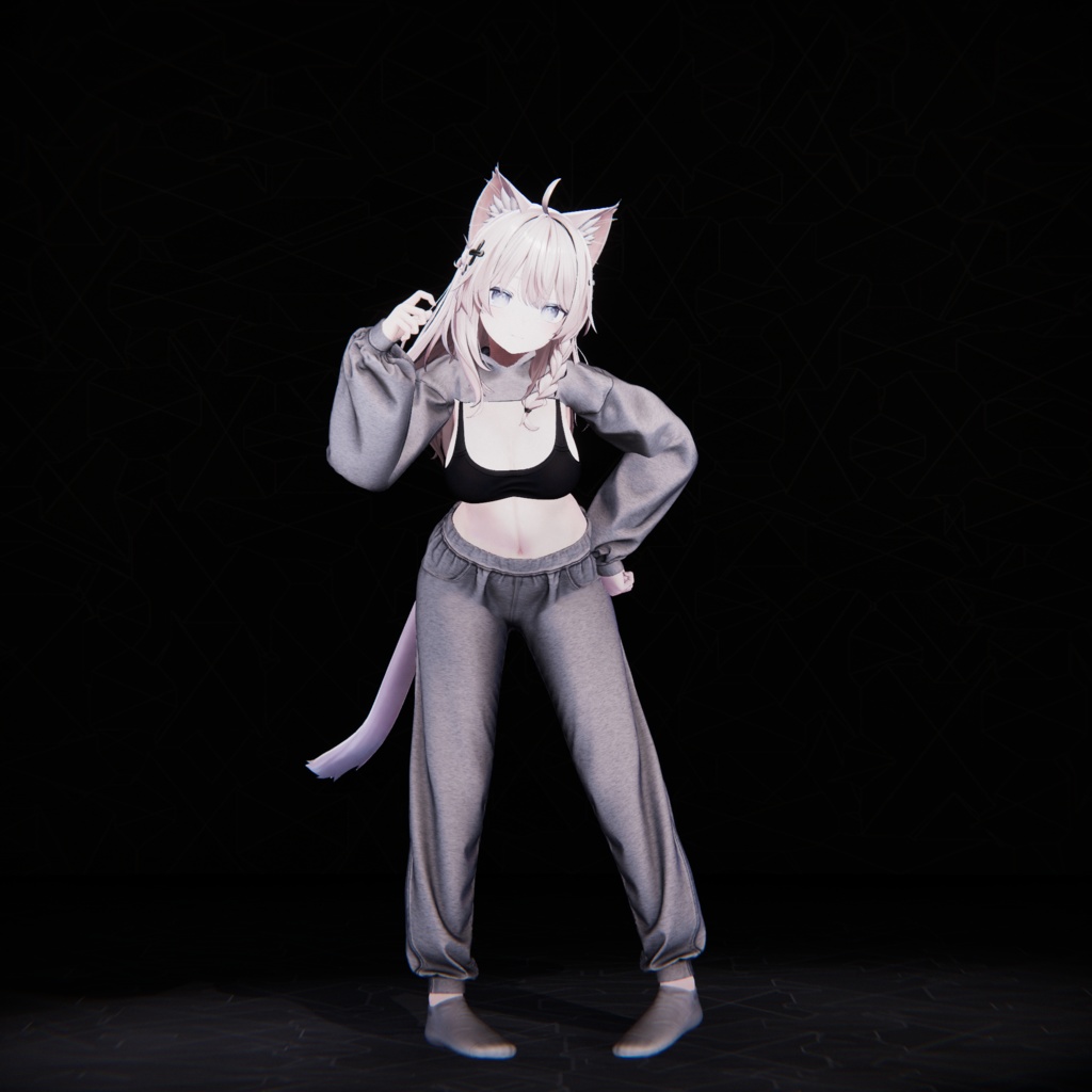 【3アバター対応】Crop hoodie & sweatpants combo