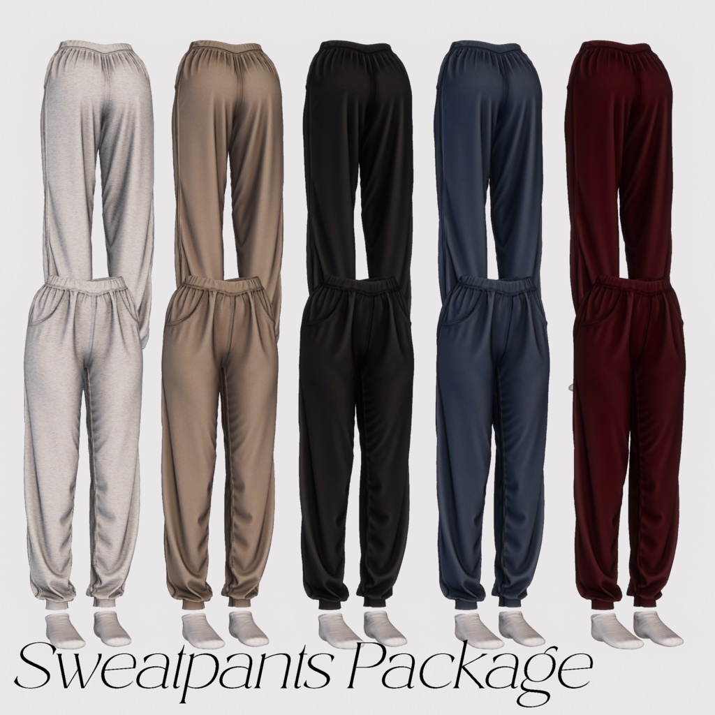 【3アバター対応】Crop hoodie & sweatpants combo