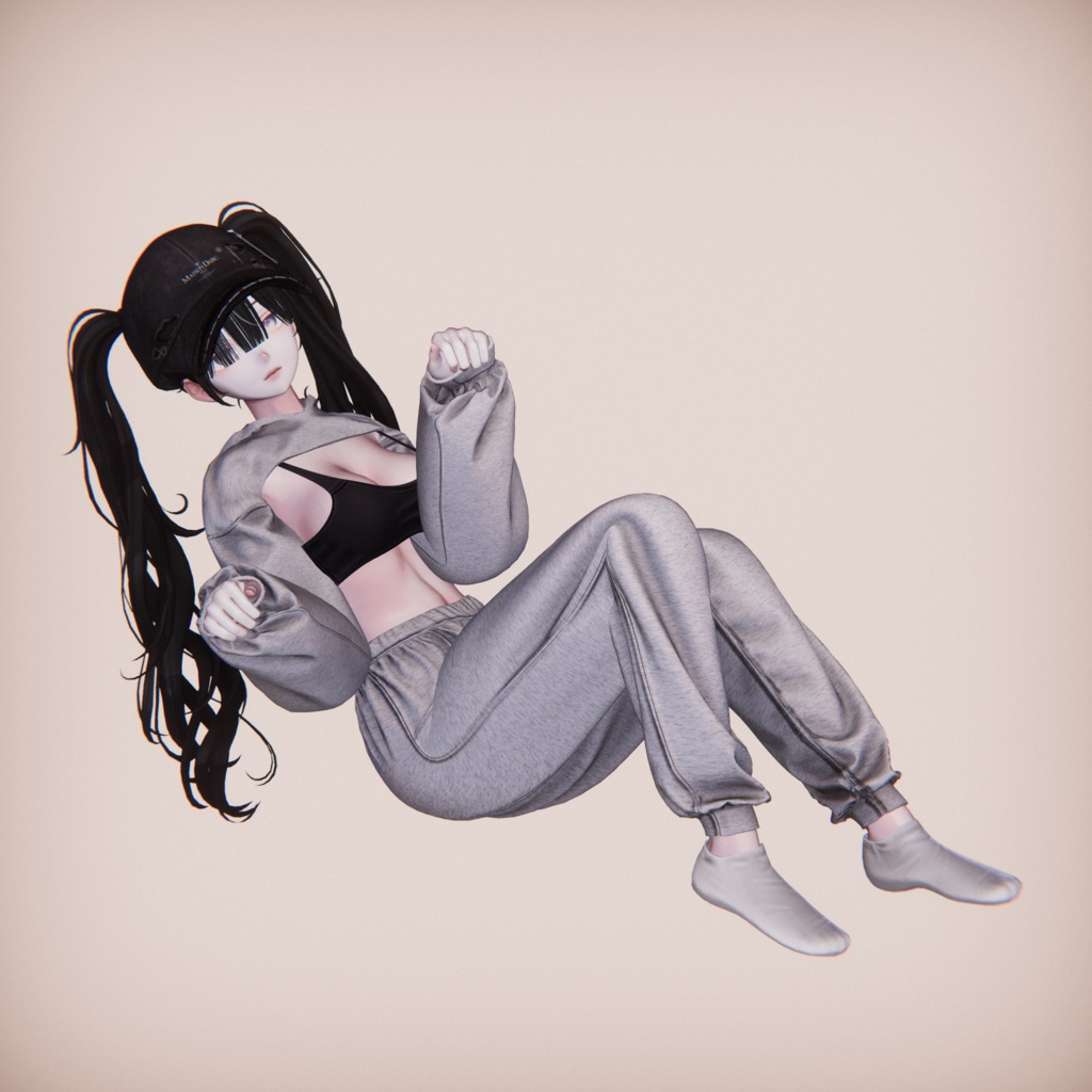 【3アバター対応】Crop hoodie & sweatpants combo